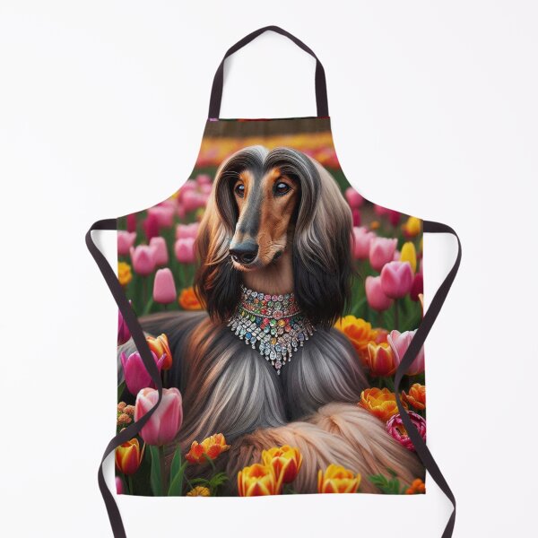 Item preview, Classy Afghan Hound Dog Lies Among Tulips designed and sold by Wags & Tails.