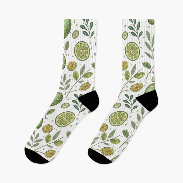 Item preview, Glitter Olive & Lemon Pattern on White designed and sold by EMA Studio.