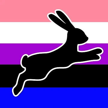 Artwork thumbnail, Genderfluid Flag Color Block - Rabbit by Proud-Rabbit