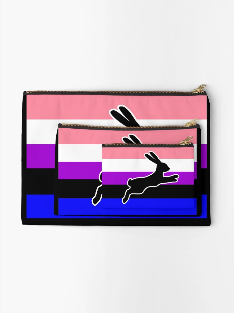Thumbnail 2 of 4, Zipper Pouch, Genderfluid Flag Color Block - Rabbit designed and sold by Proud-Rabbit.