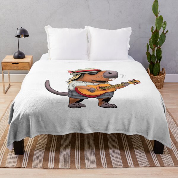 Item preview, Capybara Rockstar – Cool Rodent with Guitar Vibes designed and sold by Top Dog Tees.