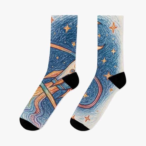 Item preview, Rainbow Rocket in Dreamy Space designed and sold by KiraChie.