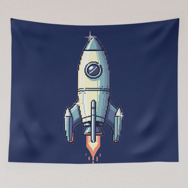 Item preview, Pixel Art Rocket Ship, Retro Spacecraft, Cute Sci-Fi Pixel Design, Vintage Arcade Rocket, 8-Bit Space Art, Futuristic Pixel Spaceship, Space Adventure Aesthetic, Pixel Style Illustration designed and sold by Motifai.