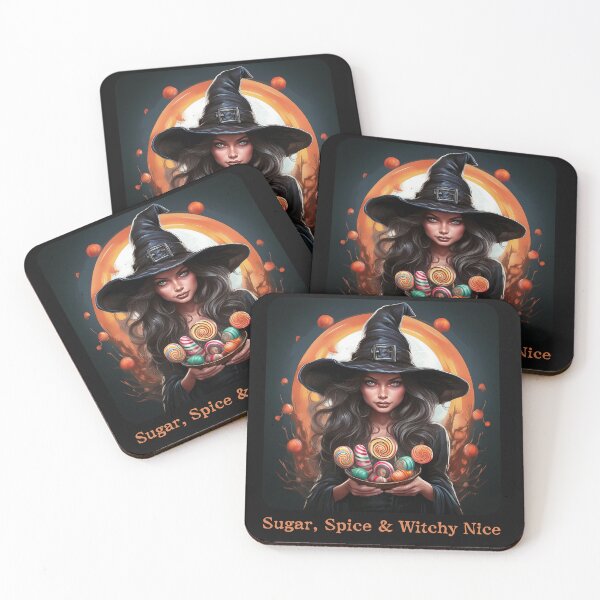 Item preview, Sugar, Spice & Witchy Nice – Halloween Witch with Candy Design designed and sold by NotaryLife.