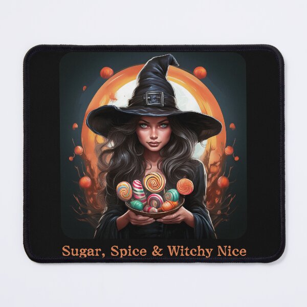 Item preview, Sugar, Spice & Witchy Nice – Halloween Witch with Candy Design designed and sold by NotaryLife.