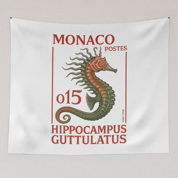 Item preview, 1960 Monaco Seahorse Postage Stamp designed and sold by retrographics.