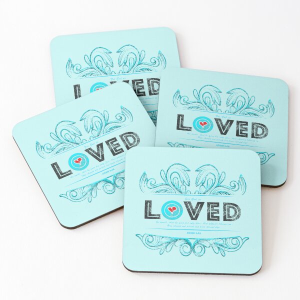 Item preview, Copy of LOVED Bible Verse Aqua designed and sold by PhaedraArt.