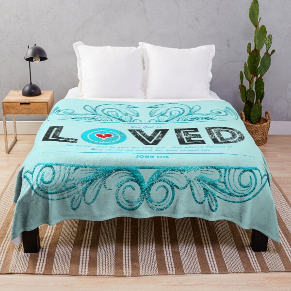 Item preview, Copy of LOVED Bible Verse Aqua designed and sold by PhaedraArt.