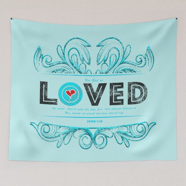 Item preview, Copy of LOVED Bible Verse Aqua designed and sold by PhaedraArt.