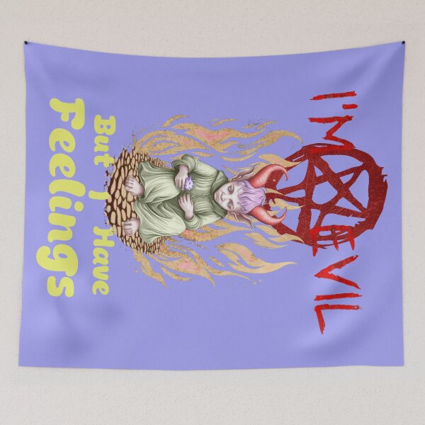Item preview, I'm Evil But I Have Feelings-Cute Goth Demon Design designed and sold by Wtp1985.
