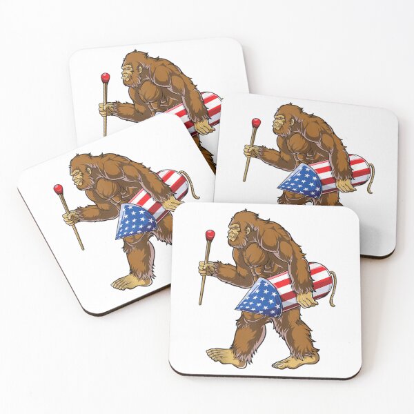 Item preview, Bigfoot Fireworks Funny 4th of July American Flag Tank Top designed and sold by DorikoKazan.