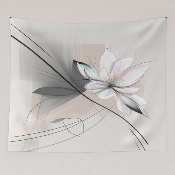 Item preview, Minimalist Abstract Line Art Flower Design designed and sold by PaintbrushPlace.