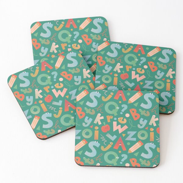 Item preview, Playful Green Pink Red Alphabets designed and sold by Yulia Saraswati.