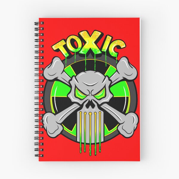 Aperçu de l'œuvre Tête de mort toxique - Vert fluo et jaune créée et vendue par CiniDee Designs.