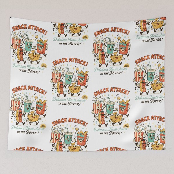 Item preview, Snack Attack! Available in the Foyer - Retro Cartoon Cinema Snac designed and sold by My Geeky Tees  - TShirt Designs.
