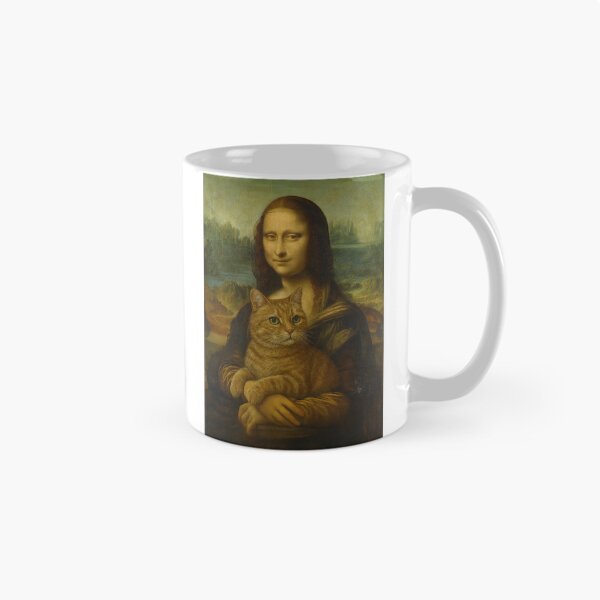 Item preview, Mona Lisa Holding Orange Cat Funny Parody Art designed and sold by iamwonderkitty.