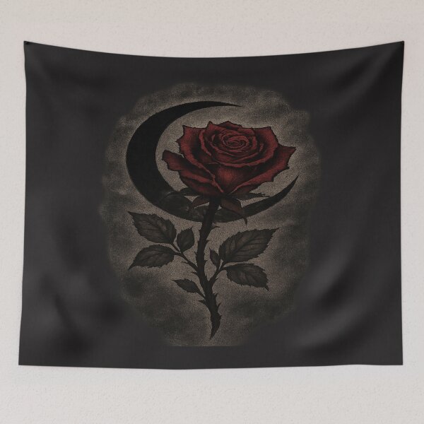Item preview, Gothic Rose & Moon Emblem designed and sold by TONSNAP.