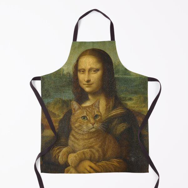 Item preview, Mona Lisa Holding Orange Cat Funny Parody Art designed and sold by iamwonderkitty.