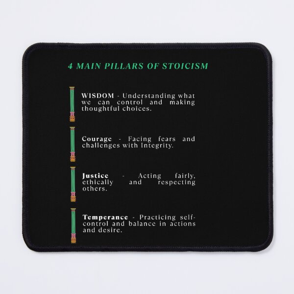 Item preview, 4 Main Pillars of Stoicism - Wisdom, Courage, Justice and Temperance | Daily Stoic designed and sold by LexaArtworks.