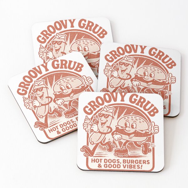 Item preview, Groovy Grub Diner - Retro Hot Dog & Burger Skater Tee designed and sold by My Geeky Tees  - TShirt Designs.