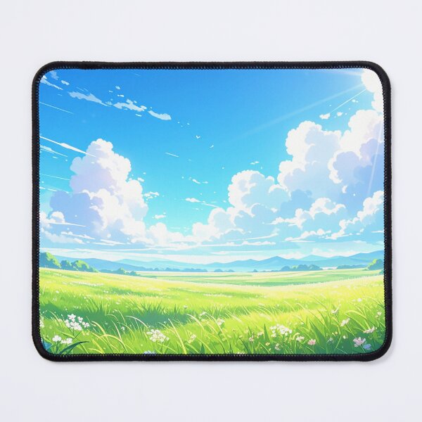 Item preview, Peaceful Grassfield Anime Scene designed and sold by aniscapes.