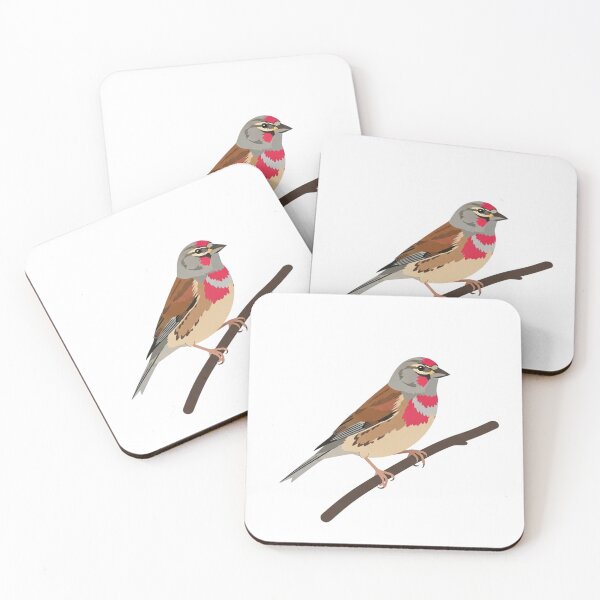 Item preview, The Common Linnet - Minimalist Finch Art designed and sold by TheArtEngineer.