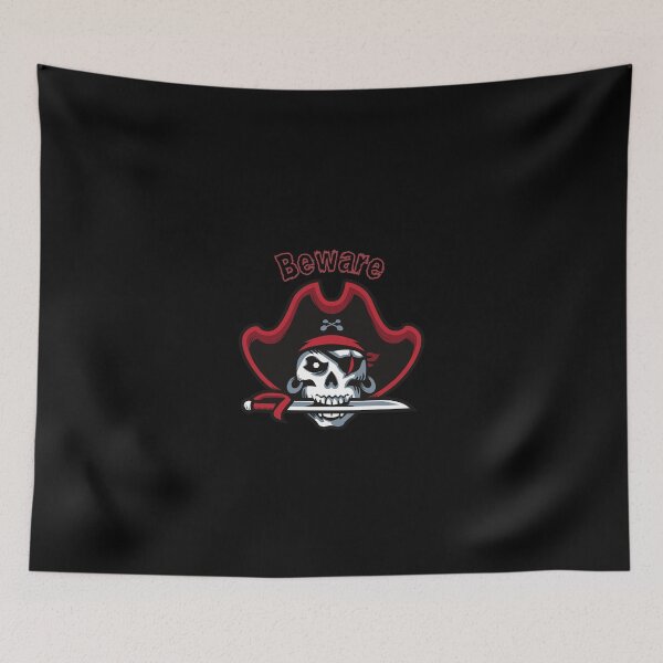Item preview, Beware – Pirate Skull Design for Horror Readers | Gothic Lore & Dark Fiction Vibes designed and sold by Favbookshelf by Manik.