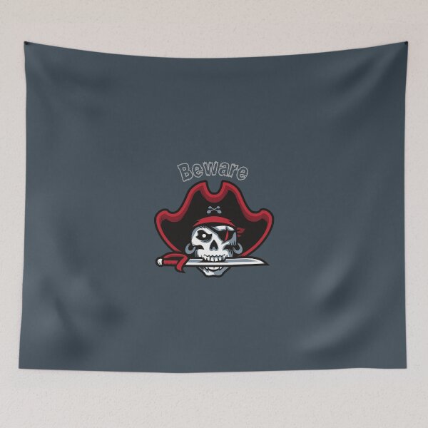Item preview, Beware – Pirate Skull Design for Horror Readers | Gothic Lore & Dark Fiction Vibes designed and sold by Favbookshelf by Manik.