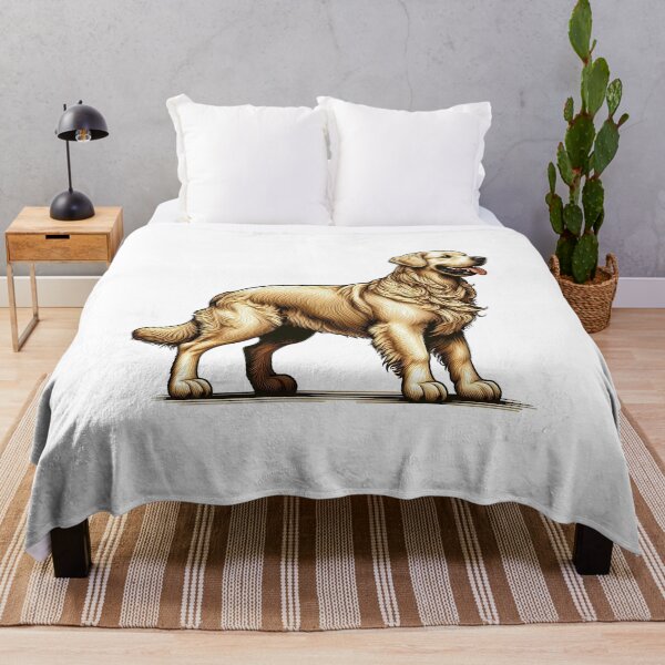 Item preview, Full Body Golden Retriever Illustration with Detailed Fur on Black Background designed and sold by cave-canvas.