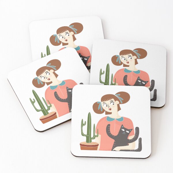 Item preview, Cat Cactus | Humor | Colorful | Retro | Midcentury Style | Fun | designed and sold by geetasadashivan.
