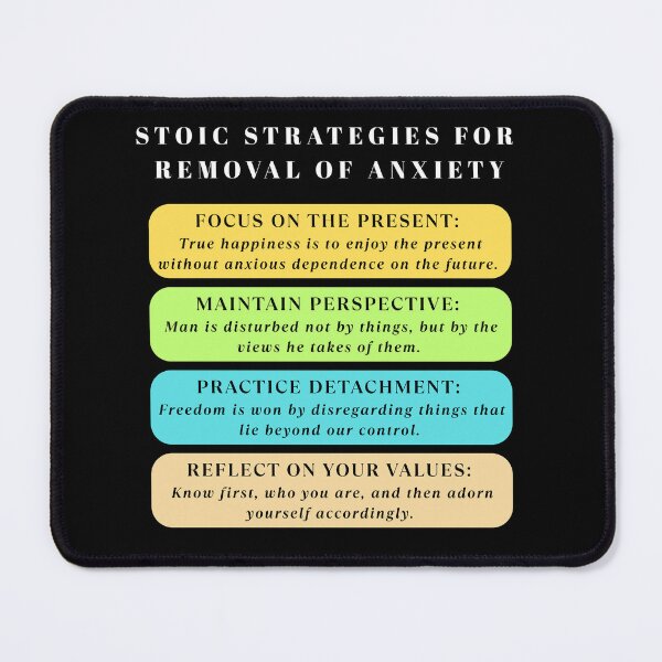 Item preview, 4 Stoic Strategies for removal of Anxiety | Stoicism, Daily Stoic Quotes designed and sold by LexaArtworks.