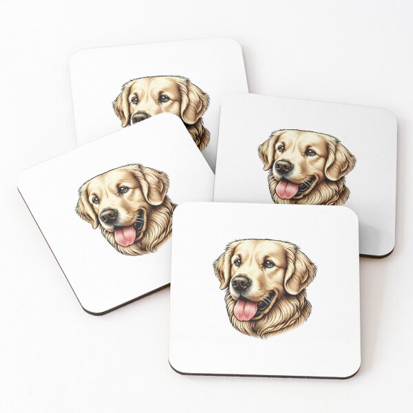 Item preview, Golden Retriever Face Illustration with Tongue Out designed and sold by cave-canvas.