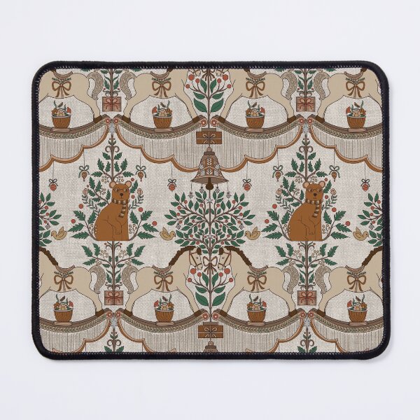 Item preview, Vintage Woodland Christmas Bear Pattern with Ornaments designed and sold by DColourMuse.
