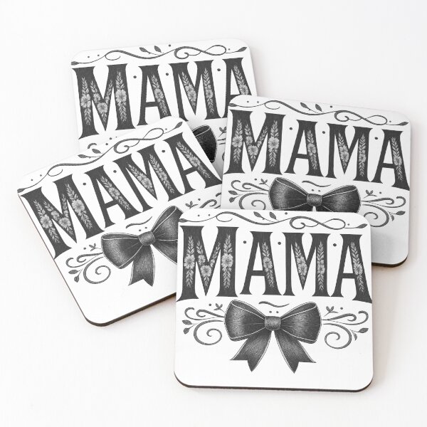 Item preview, Elegant Black and White Floral MAMA Typography with Vintage Ribbon designed and sold by haitrieuic96.