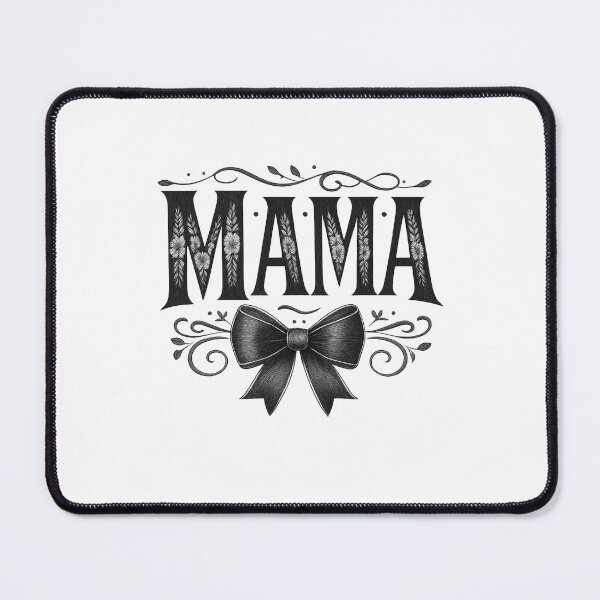 Item preview, Elegant Black and White Floral MAMA Typography with Vintage Ribbon designed and sold by haitrieuic96.