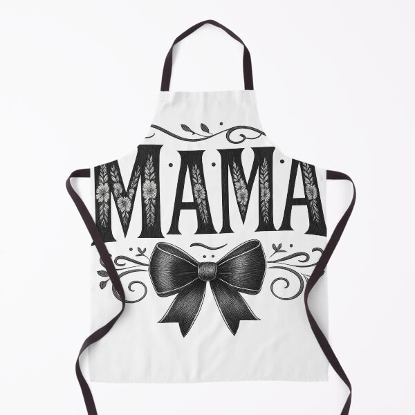 Item preview, Elegant Black and White Floral MAMA Typography with Vintage Ribbon designed and sold by haitrieuic96.