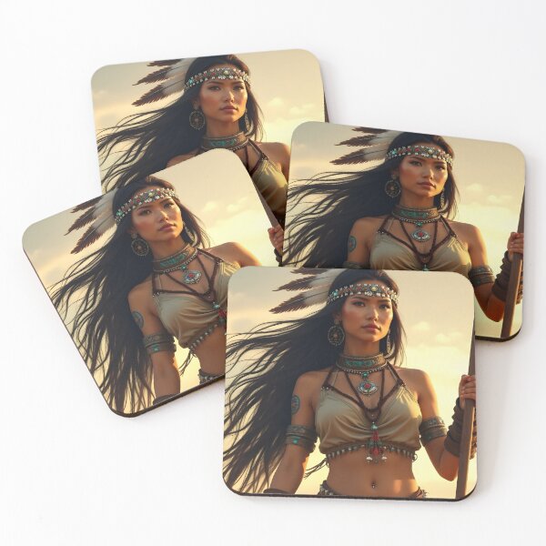Item preview, Tribal Warrior Princess – Fantasy Art of a Strong Indigenous Woman designed and sold by Badowolf.