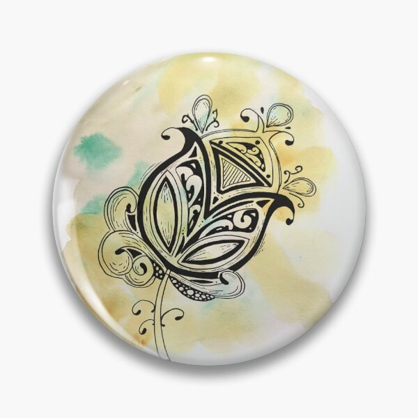 Item preview, Large flower - green watercolor background designed and sold by GribouillStreet.