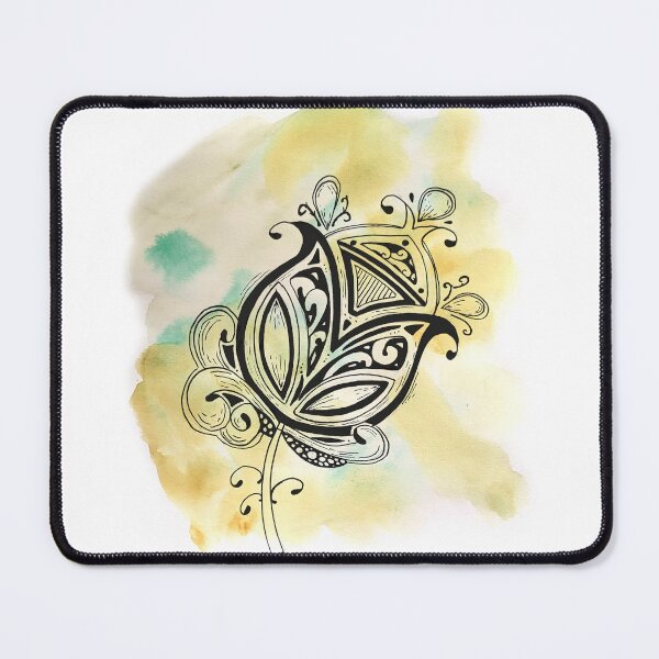 Item preview, Large flower - green watercolor background designed and sold by GribouillStreet.