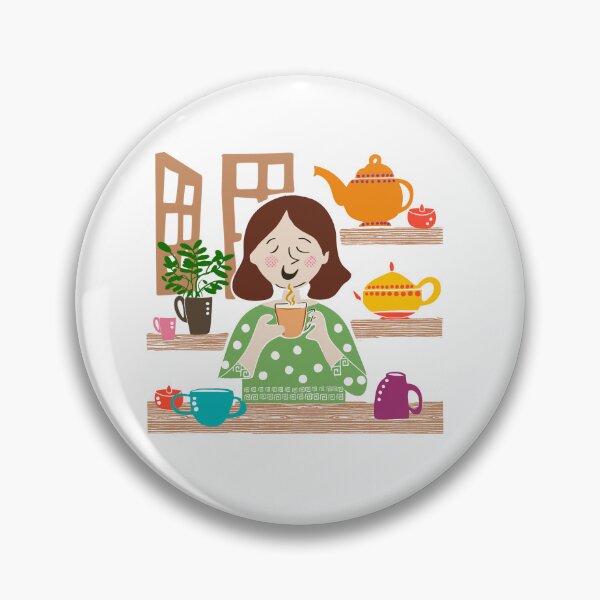 Item preview, Tea Time | Home | WFH | Portrait | Midcentury Style | Colorful | designed and sold by geetasadashivan.