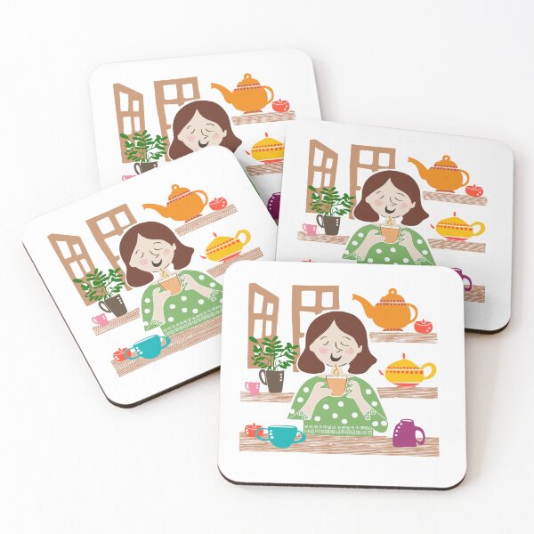Item preview, Tea Time | Home | WFH | Portrait | Midcentury Style | Colorful | designed and sold by geetasadashivan.