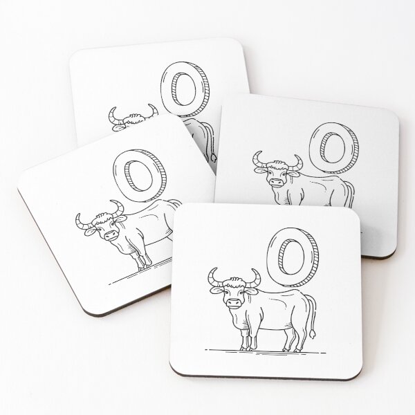 Item preview, An illustration of letter O stand for Ox beside it designed and sold by rasagamastore.