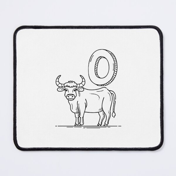 Item preview, An illustration of letter O stand for Ox beside it designed and sold by rasagamastore.