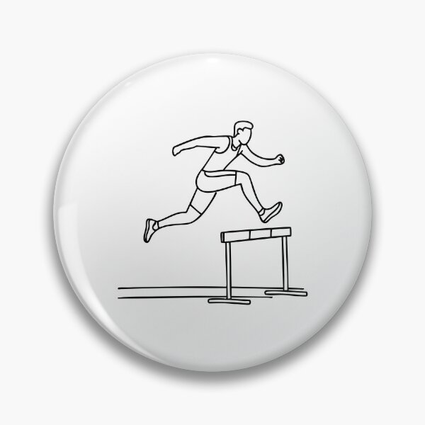 Item preview, A runner jumping over a hurdle obstacle on a racetrack designed and sold by rasagamastore.