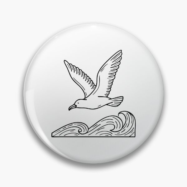 Item preview, A seagull gliding above the ocean waves designed and sold by rasagamastore.