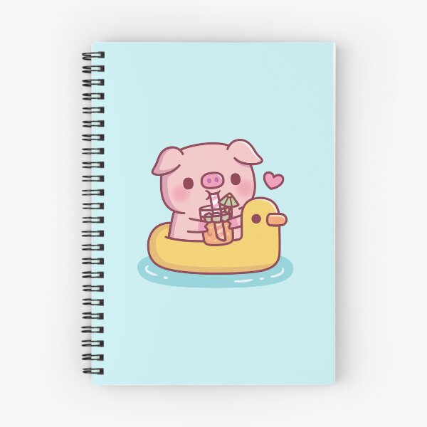 Item preview, Cute Pig Drinking Orange Juice On Duck Pool Float designed and sold by rustydoodle.