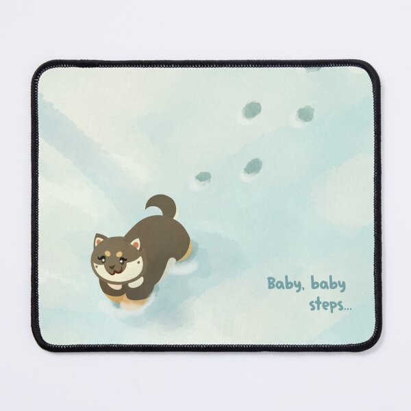 Item preview, baby steps ahead pet dog cartoon inspiring wholesome cozy hopecore drawing designed and sold by Kyna Arts.