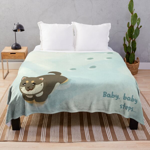 Item preview, baby steps ahead pet dog cartoon inspiring wholesome cozy hopecore drawing designed and sold by Kyna Arts.