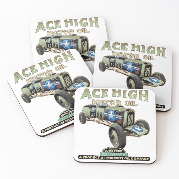 Item preview, Ace High Motor Oil – Old West Racing Aesthetic designed and sold by Matalobos /  Retro Art & Classic Machines.