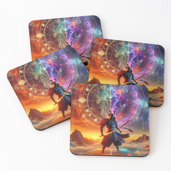 Item preview, Futuristic Samurai Zodiac Art | Cosmic Warrior Digital Print | Japanese Sci-Fi Wall Decor V6 designed and sold by Brainrot25.